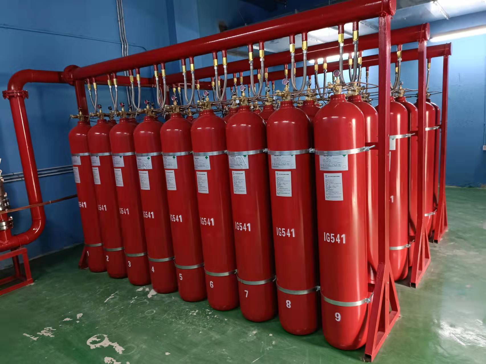 工業生產線IG541氣體滅火安裝案例